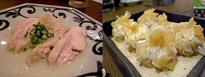 蒸し料理 musumatsu (むすまつ)：蒸し鶏、シュウマイ