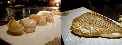 ステーキハウス ミディアムレア：帆立貝柱、本日の厳選魚介